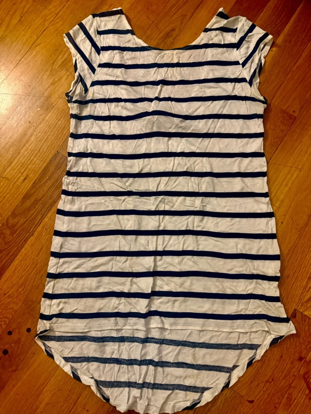 Zara White and Navy Striped Tee